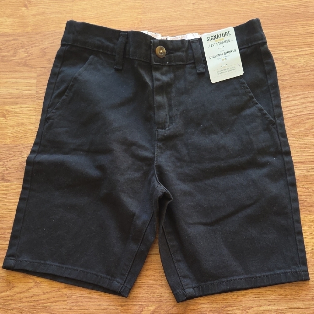 Levi Strauss Signature Black Uniform Shorts Girls 12 NWT